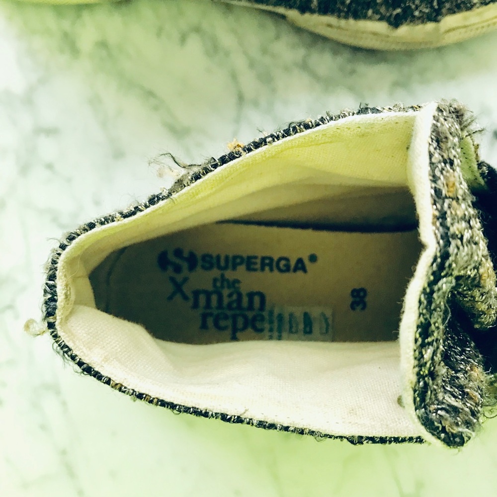 Superga X Man Repeller Tweed Hightop Sneaker View 2